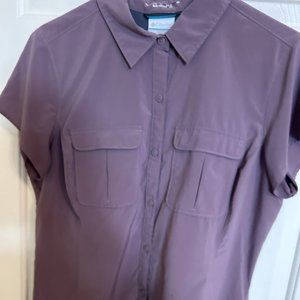 Women’s Columbia Short Sleeve Shirt – Purple – Size L